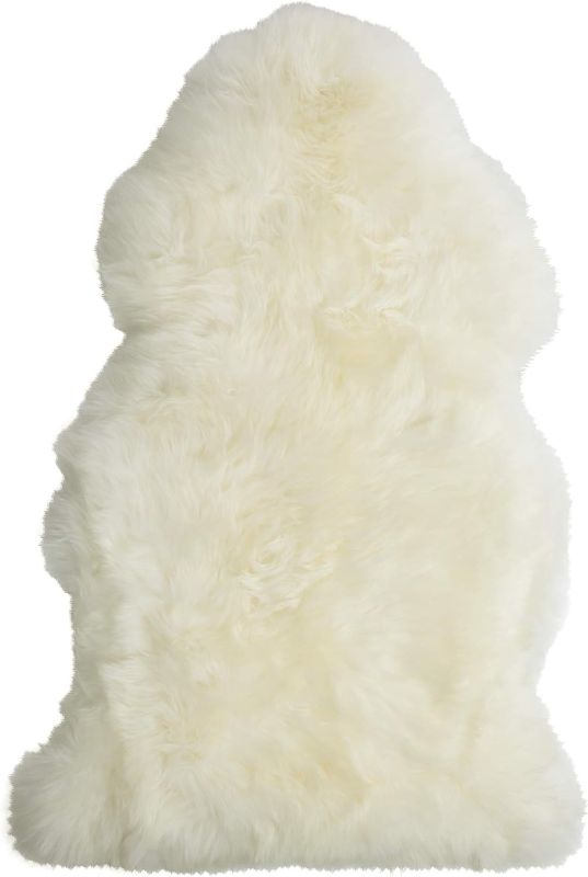Photo 1 of 
Desert Breeze Distributing Premium Single Pelt, Genuine New Zealand Sheepskin Rug, 41 inch Length, Ivory Color, Thick Soft Luxurious Natural Wool, by...
