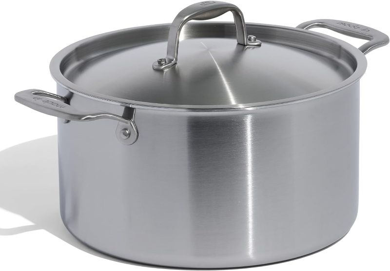 Photo 1 of Made In Cookware - 8 Quart Stainless Steel Stock Pot With Lid - 5 Ply Stainless Clad - Professional Cookware - Crafted in Italy - Induction Compatible