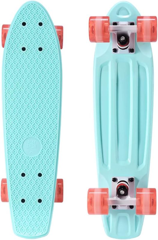 Photo 1 of Mini Cruiser Skateboard for Kids, Beginners, and Adults - Lightweight and Portable 22 Inch Skateoard for Easy Riding - Supports Up to 300 lbs
