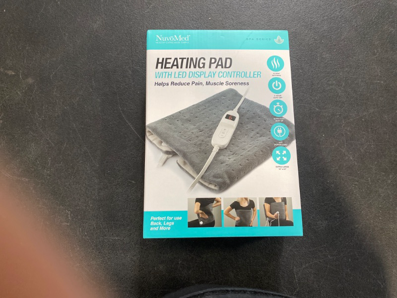 Photo 2 of King Size Heating Pad for Back Pain & Cramps Relief, FSA HSA Eligible, Auto Shut Off, Machine Washable, Moist Heat Pad for Neck & Shoulder, Knee, Leg, Heat Patches, Tabby Gray 12'‘×24’’