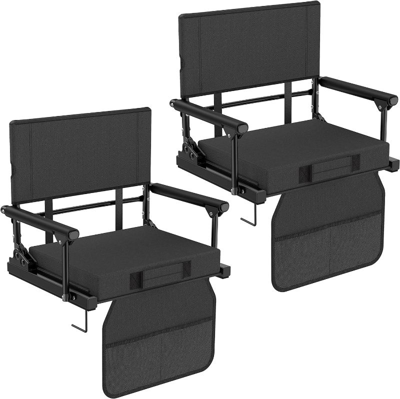 Photo 1 of Annzoe Stadium Seats for Bleachers with Back Support, 600 Lbs Rated with Lightweight Soft Comfort Cushion, Stadium Seating for Bleachers with Adjustable Back Support and Shoulder Strap