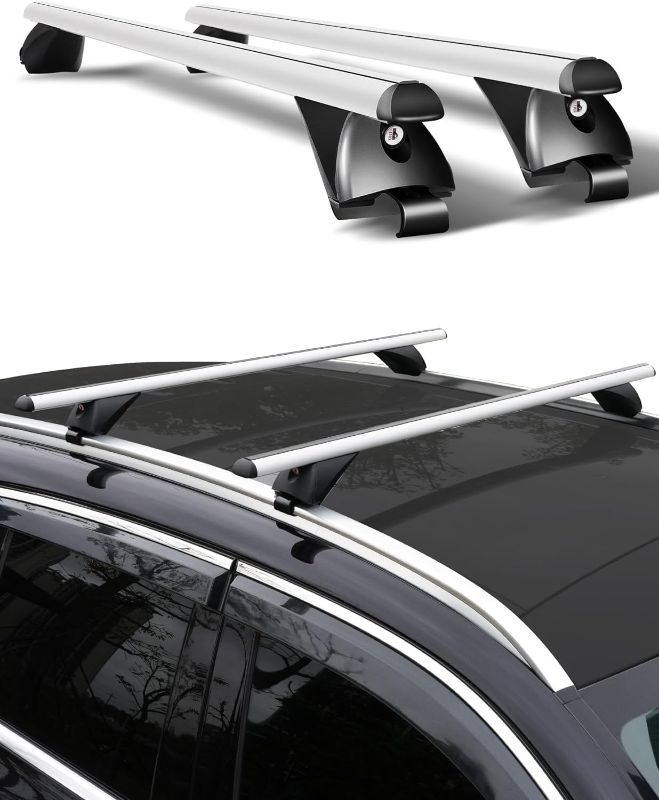Photo 1 of Komsepor Car Roof Rack Cross Bars 49” Thick Aluminum Crossbars Universal Roof Rack Adjustable Roof Cross Bars with 200 lbs Load Capacity Fits Most Vehicles with Flush Side Rails