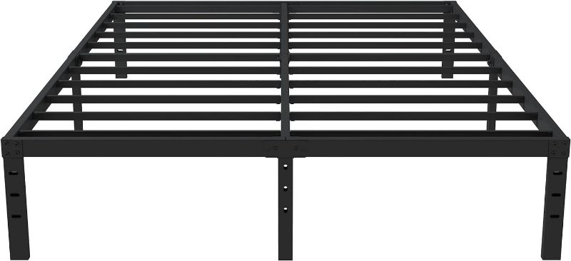 Photo 1 of Upcanso 16 Inch Queen Bed Frame No Box Spring Required, Metal Platform Queen Size Bed Frames with 14 Inch Storage, 3,500 lbs Heavy Duty Non-Slip Steel Slats Support, Easy Assembly Mattress Foundation