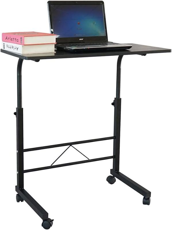 Photo 1 of Side Table Mobile Standing Computer Desk Adjustable Height Portable Laptop Table, TV Tray Computer Workstation Sofa Bed Table for Home Office,Desktop 36.2IN 18.5 IN 3.1IN 