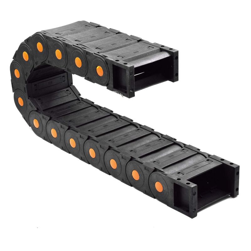 Photo 1 of Plastic Drag Chain Cable Carrier Closed Type with End Connectors R150 45 x 100mm L1000mm for Electrical CNC Router Machines