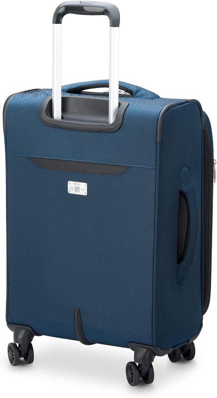 Photo 1 of DELSEY Paris Sky Max 2.0 Softside Expandable Luggage with Spinner Wheels, Blue, Carry-on 21 Inch