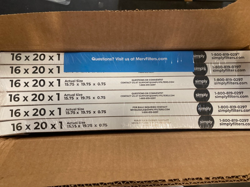 Photo 2 of 16x20x1 Air Filter (6-PACK) | MERV 8 | MOAJ Advanced Dust Defense | BASED IN USA | Quality Pleated Replacement Air Filters for AC & Furnace Applications | Actual