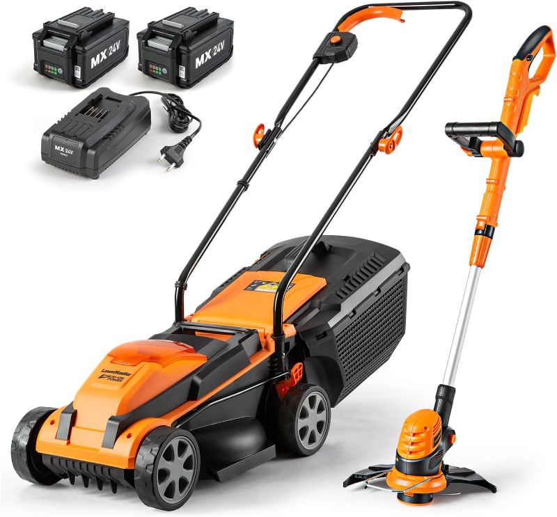 Photo 1 of LawnMaster 20VMWGT 24V Max 13-inch Lawn Mower and Grass Trimmer 10-inch Combo with 2x4.0Ah Batteries and Charger