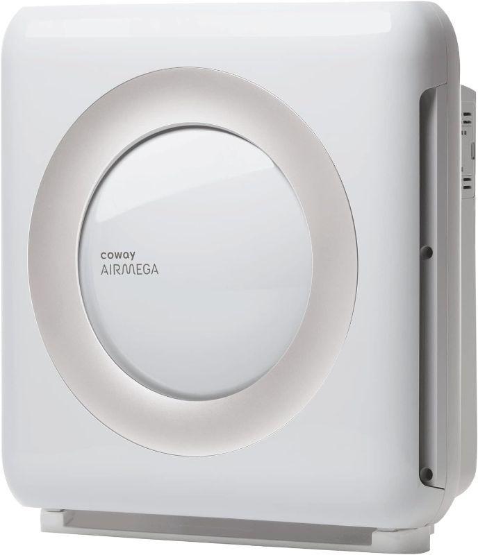 Photo 1 of Coway Airmega AP-1512HH(W) True HEPA Purifier with Air Quality Monitoring, Auto, Timer, Filter Indicator, and Eco Mode, 16.8 x 18.3 x 9.7, White