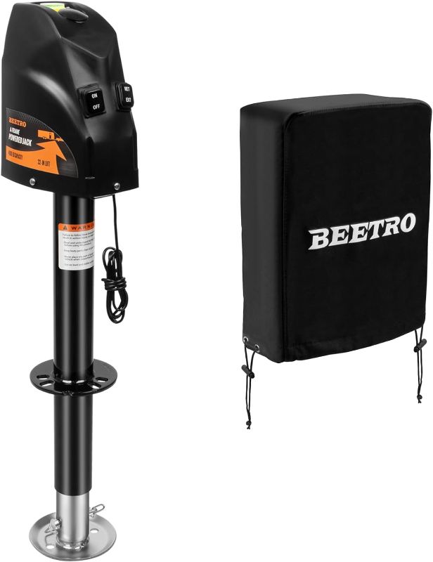 Photo 1 of BEETRO 4000 lbs Power Tongue Jack, Black | Universal Tongue Jack Cover,Size 14?H x 5?W x 10?D