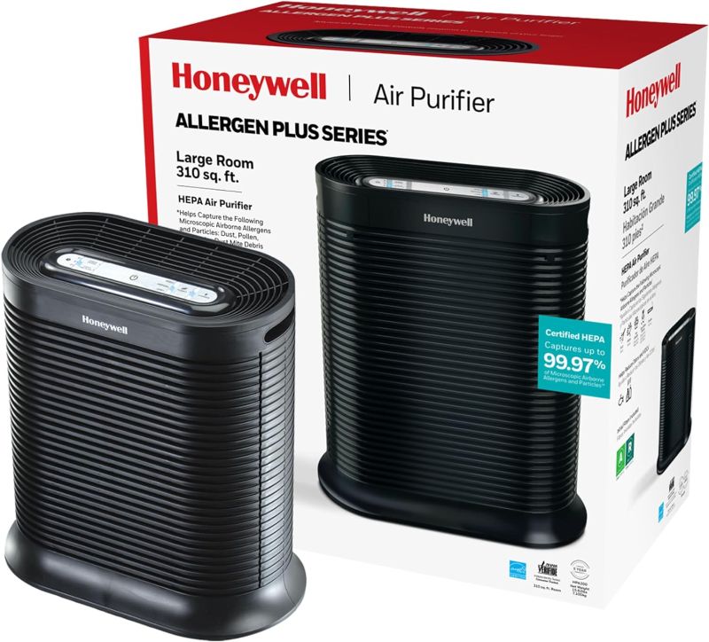 Photo 1 of HEPA Air Purifier for Extra  Large Rooms - Microscopic Airborne Allergen+ Reducer, Cleans r - Wildfire/Smoke, Pollen, Pet Dander, and Dust Air Purifier – Black