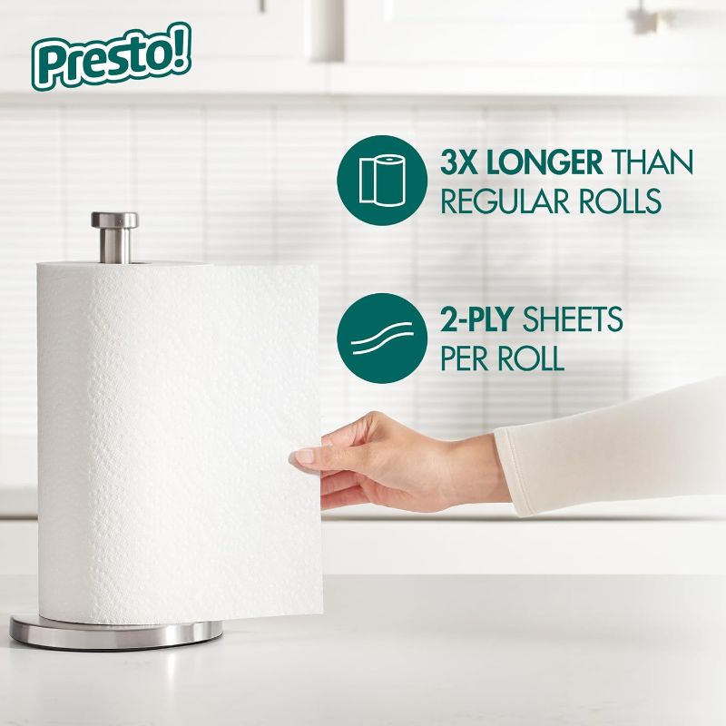 Photo 1 of Amazon Brand - Presto! Flex-a-Size Paper Towels, 128 Sheet Family Roll, 16 Rolls (2 Packs of 8), Equivalent to 40 Regular Rolls, White