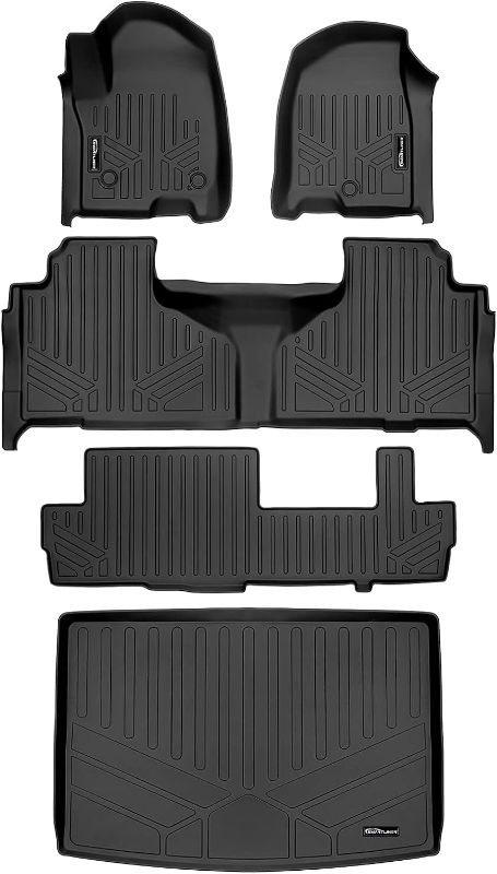 Photo 1 of SMARTLINER 3 Row Floor Mats & Cargo Liner Behind 3rd Row Set Compatible with 2021-2023 Suburban/Yukon XL w/ 2nd Row Bench Seat