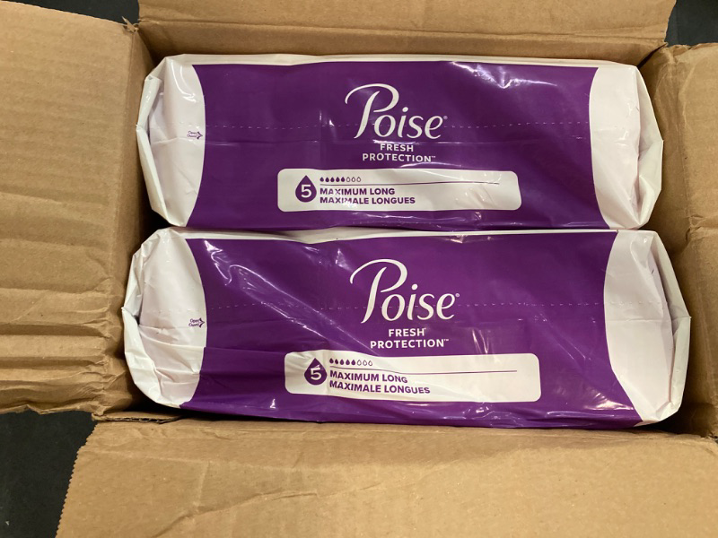Photo 2 of Poise Incontinence Pads & Postpartum Incontinence Pads, 5 Drop Maximum Absorbency, Long Length, 84 Count (2 Packs of 42), Packaging May Vary