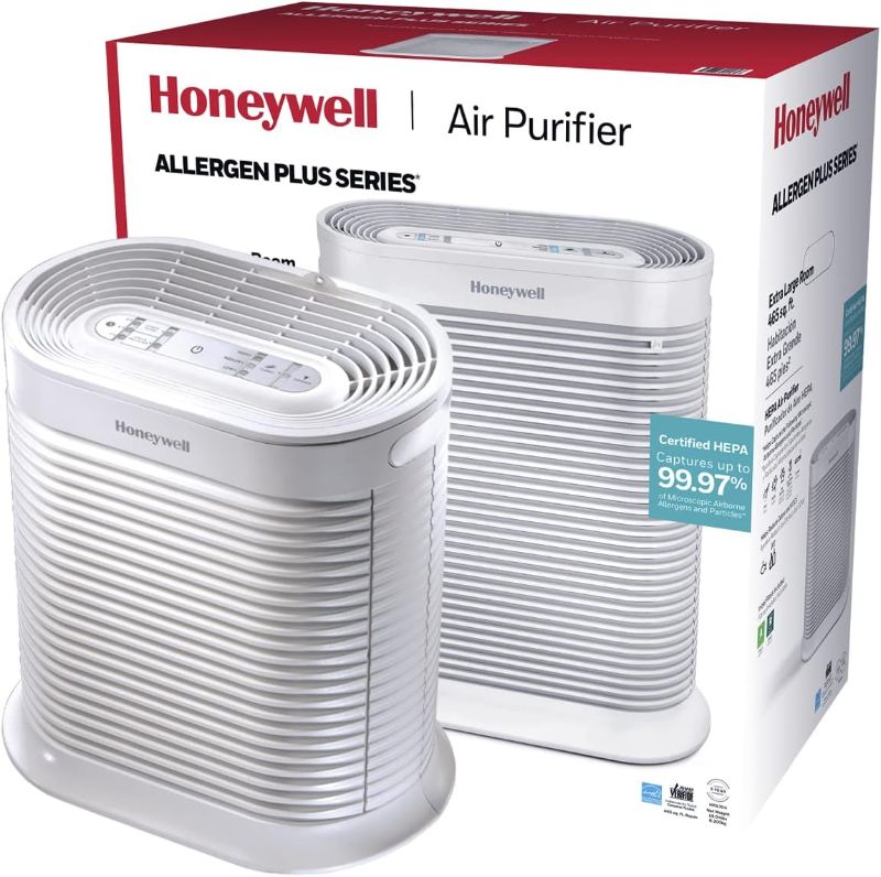Photo 1 of Honeywell HPA304 HEPA Air Purifier for Extra Large Rooms - Microscopic Airborne Allergen+ Dust Reducer, Cleans Up To 2250 Sq Ft in 1 Hour - Wildfire/Smoke, Pollen, Pet Dander – White