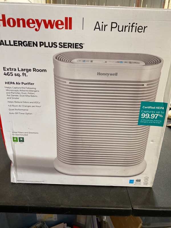 Photo 3 of Honeywell HPA304 HEPA Air Purifier for Extra Large Rooms - Microscopic Airborne Allergen+ Dust Reducer, Cleans Up To 2250 Sq Ft in 1 Hour - Wildfire/Smoke, Pollen, Pet Dander – White