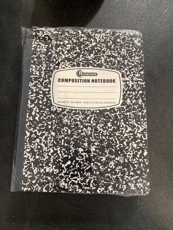 Photo 1 of 
DORFAS Composition Notebooks Wide Ruled Paper 5 Pack, 9-3/4" x 7-1/2" 100 Sheets per Book, Black Marble Covers Composition Books Bulk, Lined...