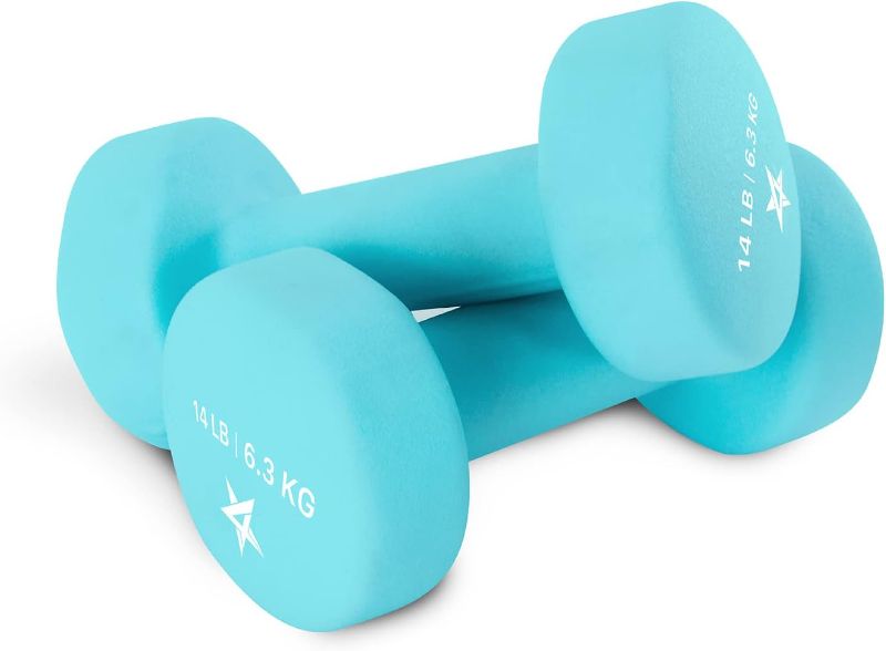 Photo 1 of Yes4All Neoprene Coated Dumbbell Hand Weight Sets of 2 - Multiple Weight Options with 15 Colors, Anti-roll, Anti-Slip, Hexagon Shape