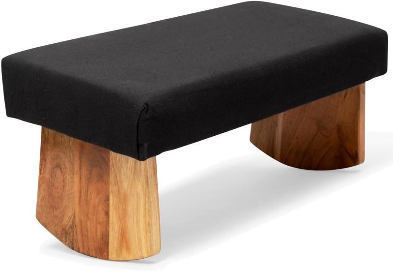 Photo 1 of Meditation Bench (Zen Black), Seiza, Sustainable Acacia Wood with Curved Bottom Edges for The Perfect Posture, Meditation Stool, Prayer Bench, Meditation Chair, Yoga Stool