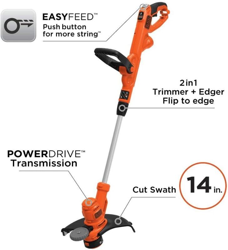 Photo 2 of BLACK+DECKER String Trimmer, Electric, 14-inch (BESTE620)