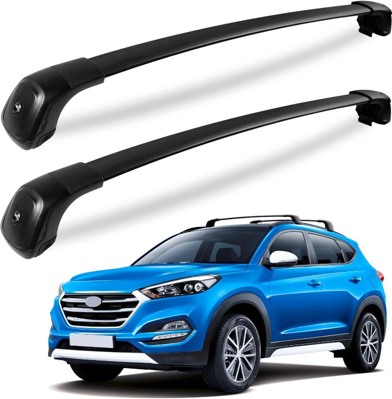 Photo 1 of 220lbs Roof Rack Cross Bars Fit for Hyundai Tucson 2016-2021, Heavy Duty Anti-Theft Lockable Aluminum Roof Rails Crossbars Cargo Carrier Bag Black Skiboard Bike