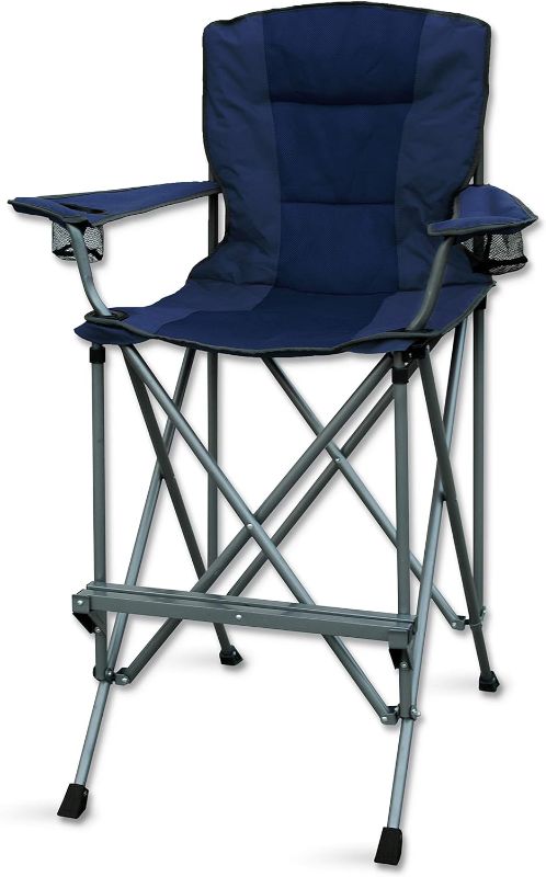 Photo 1 of 
RMS Extra Tall Folding Chair - Bar Height Director Chair for Camping, Home Patio and Sports - Portable and Collapsible with Footrest and Carrying Bag - Up...