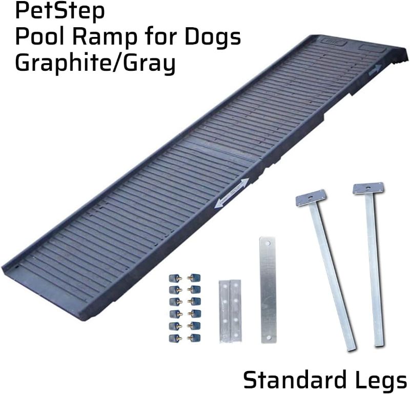Photo 1 of PetStep Dog Ramp for Pools - (Standard Legs, Graphite/Gray)