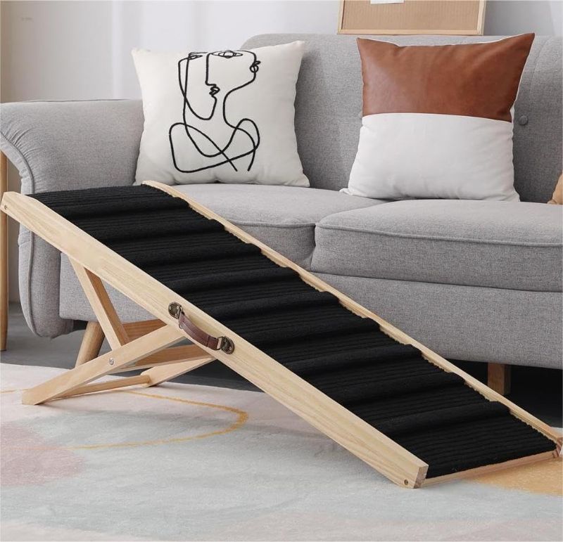 Photo 1 of Large Dog Pet Ramp Stairs Step for Bed Car Truck Couch SUV Long 48 in,Dog Pet Ramp for Small Large Dogs Pets to Get on High Bed Truck Couch Sofa,Dog Pet Steps for Cars and SUV