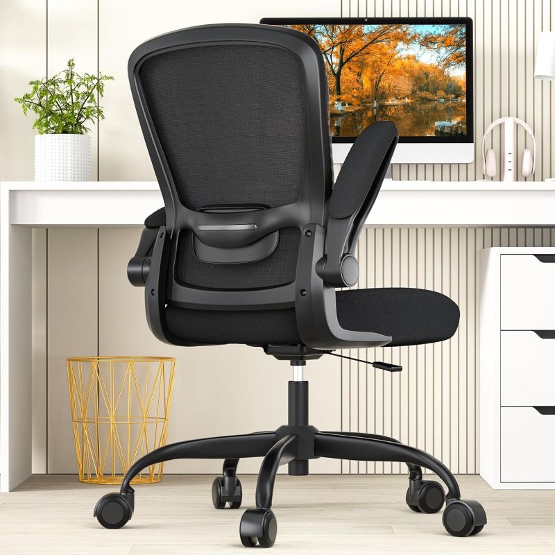 Photo 1 of Office Chair, Ergonomic Desk Chair with Adjustable Lumbar Support, High Back Mesh Computer Chair with Flip-up Armrests-BIFMA Passed Task Chairs, Executive Chair for Home Office