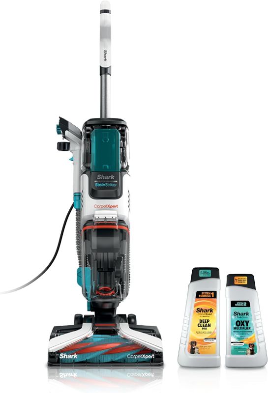 Photo 1 of Shark EX201 CarpetXpert Upright Carpet Cleaner with StainStriker, Built-in Spot & Stain Cleaner&48oz Deep Clean Pro Formula (EXCM48) & 32oz OXY Multiplier Formula (EXOX32)