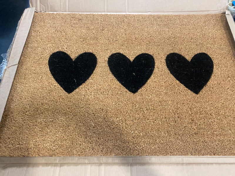 Photo 2 of Calloway Mills Trio Hearts Doormat, 12" x 24"