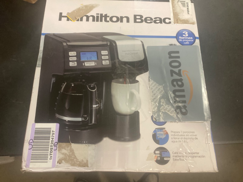 Photo 3 of Hamilton Beach FlexBrew Trio 2-Way Coffee Maker, Compatible with K-Cup Pods or Grounds, Combo, Single Serve & Full 12c Pot, Black - Fast Brewing (49902)