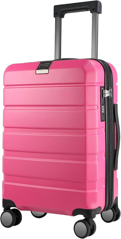 Photo 1 of KROSER Hardside Expandable Carry On Luggage with Spinner Wheels & Built-in TSA Lock, Durable Suitcase Rolling Luggage, Carry-On 20-Inch Rose