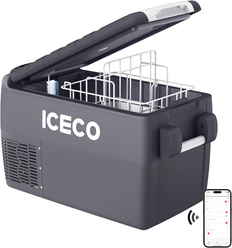 Photo 1 of ICECO JP30 Portable Refrigerator Fridge Freezer, 30 Liters Car Refrigerator WIFI APP Control, 12V Cooler Refrigerator with SECOP Compressor, for Car & Home Use, 0? ~50?,DC 12/24V, AC 110/240V
