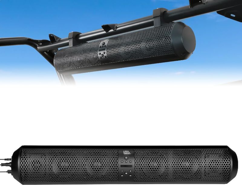 Photo 1 of KEMIMOTO UTV Sound Bar SXS Speaker Wireless Control Bluetooth Compatible X3 SoundBar with 2X Tweeter and 4X Subwoofer Compatible with Polaris Can am Talon CForce for 1.56"- 2.25" Roll Cage