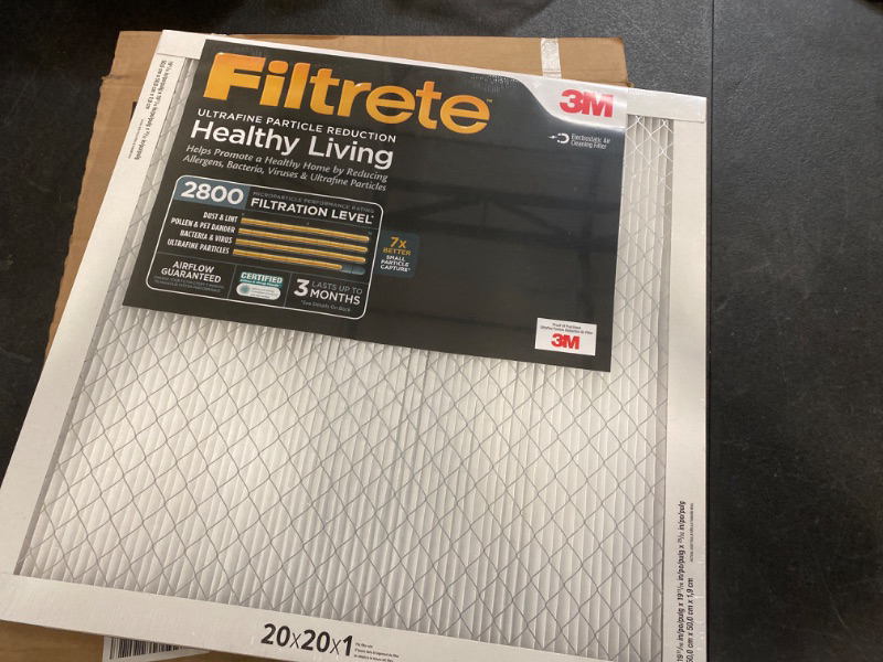 Photo 3 of Filtrete 20x20x1 AC Furnace Air Filter, MERV 11, MPR 1000, Micro Allergen Defense, 3-Month Pleated 1-Inch Electrostatic Air Cleaning Filter, 2 Pack (Actual Size 19.719 x 19.719 x 0.84 in)