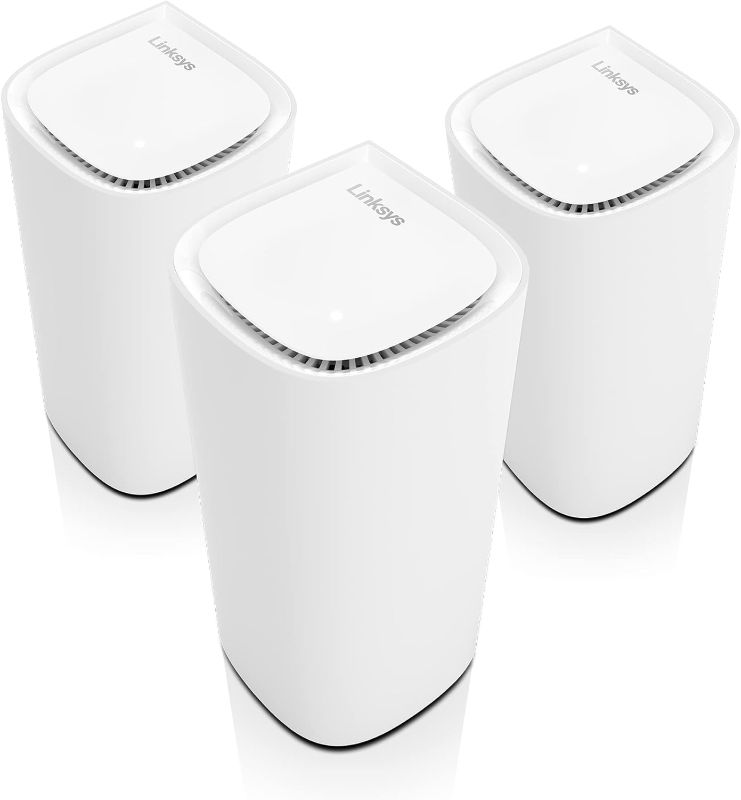 Photo 1 of Linksys Velop Pro WiFi 6E Mesh Router - Cognitive Mesh with 6 GHz, 5.4 Gbps Speeds, 9000 sq. ft. Coverage, 200+ Devices - 3 Pack