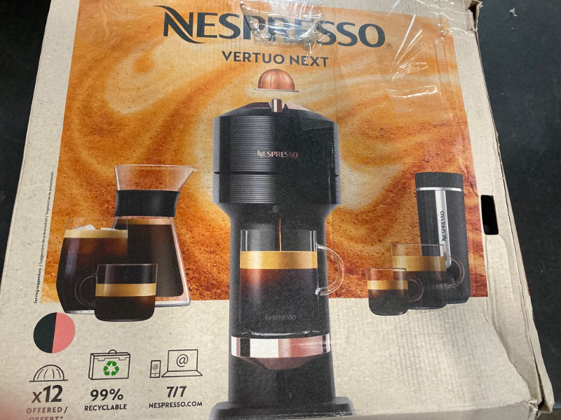 Photo 3 of Nespresso Vertuo Coffee and Espresso Maker, Machine Only, Black Matte Rose Gold