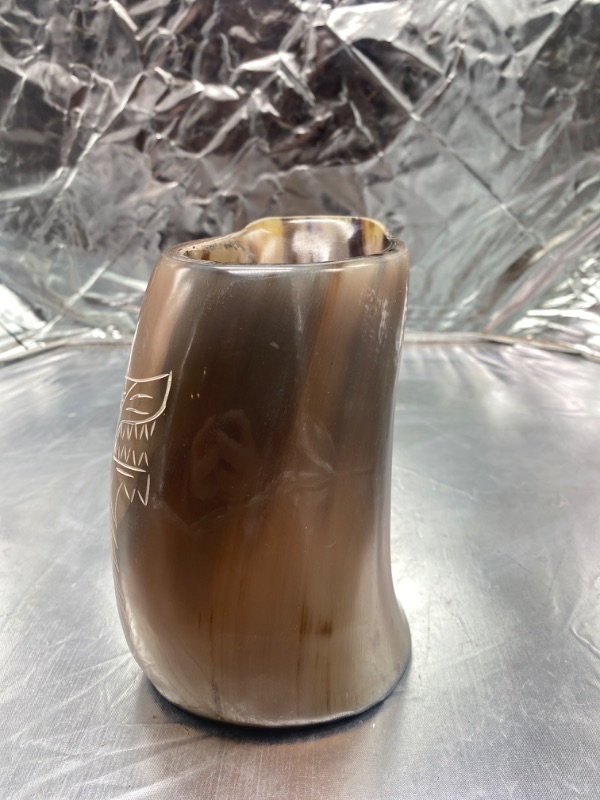 Photo 2 of 30oz Engraved Viking Drinking Horn Mug 