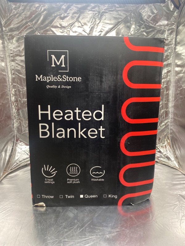 Photo 2 of Queen Size Maple&Stone Heated Blanket Electric Throw Faux Fur Fast Heating Electric Blanket,5 Heat Settings Heating Blanket & 3 Hours Auto-Off Timing Settings,Machine Washable