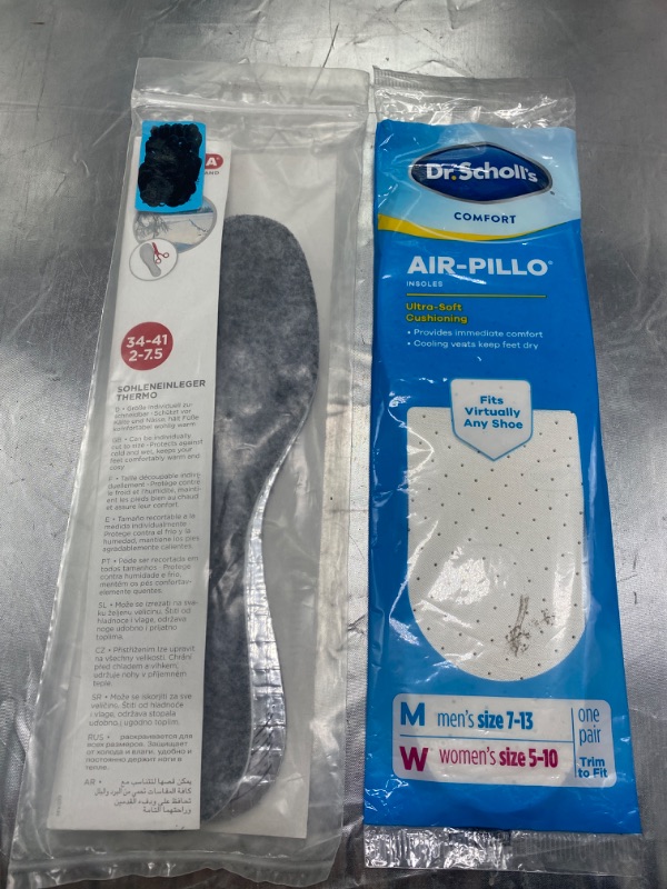 Photo 3 of Titania Insert Insoles Thermal Size 2-7.5 & Dr. Scholl Small Air-Pillo Shoe Insoles (Unisex) Inserts with Ultra-Soft Cushioning Foam