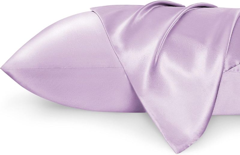 Photo 1 of Bedsure King Size Satin Pillowcase Set of 2 - Lavender Silky Pillow Cases for Hair and Skin 20x36 Inches, Pillow Covers with Envelope Closure, Similar to Silk Pillow Cases, Gifts for Women Men
