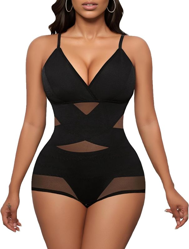 Photo 1 of Medium Avidlove Shapewear Bodysuit for Women Body Shaper Tummy Control Shapewear Plus Size Body Suits with Snap Crotch
