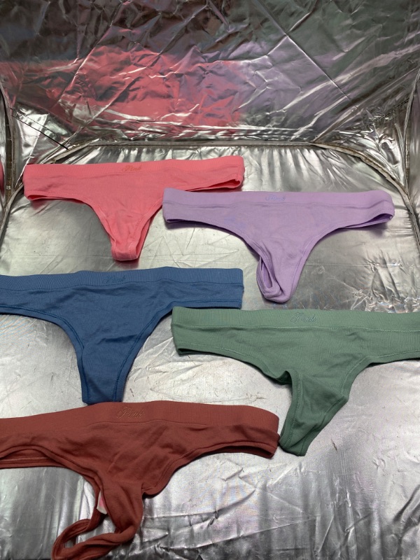 Photo 1 of Medium Victoria's Secret PINK Naturals Cotton Thong Panty Pack, Underwear for Women