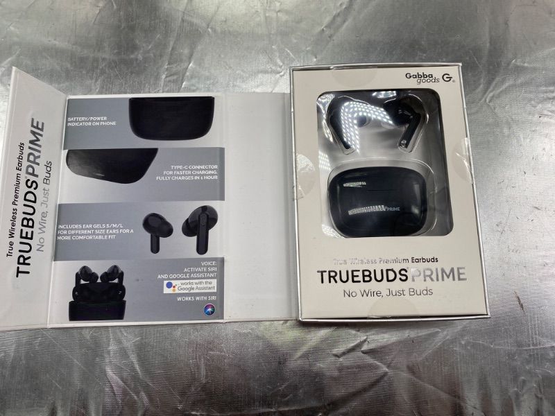 Photo 1 of Gabba Goods Truebuds Prime True Wireless Earbuds with Charging Case and Smart Touch Control Voice Assistant HiFi Stereo Sound Sweat Resistant
