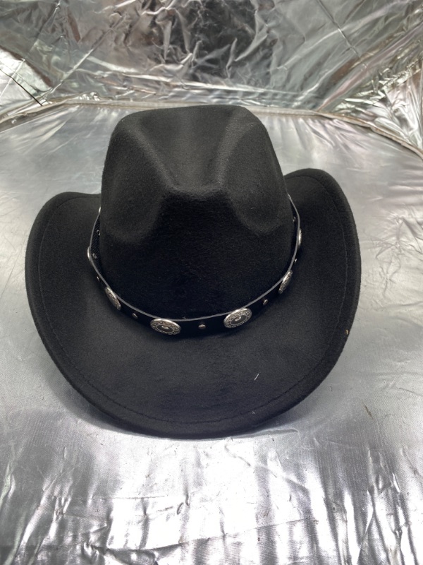 Photo 2 of Medium Classic Western-Cowboy-Hat Men Womens Wide Brim Cowgirl Hats Felt Fedora hat