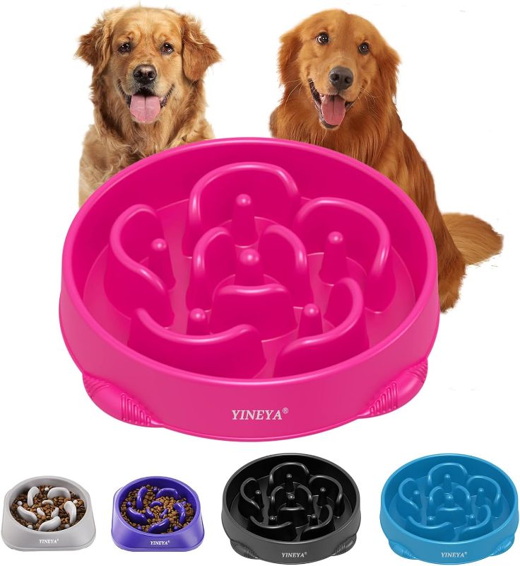 Photo 1 of 4 Cups Slow Feeder Dog Bowls Large Breed, Dog Slow Feeder Bowl, Large Dog Bowl Slow Feeder, Maze Dog Food Bowl Slow Feeder, Dog Puzzle Feeder, Pet Food Slow Eating Dowl Bowl 1Pcs(Rosered)
