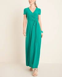 Photo 1 of Large Green Wrap Long Dress 