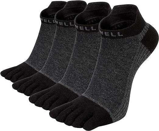 Photo 1 of Size 7-11 VWELL Cotton Toe Socks Five Finger Socks No Show Crew Athletic Running Socks 4 Pairs