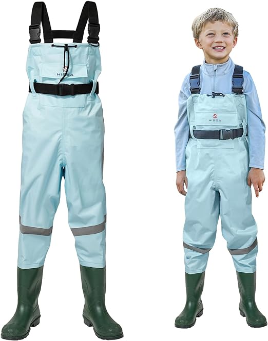 Photo 1 of Size 4/5T Little kids HISEA Kids Chest Waders Youth Fishing Waders for Toddler Children Waterproof Hunting Waders with Boots & Reflect Safety Band